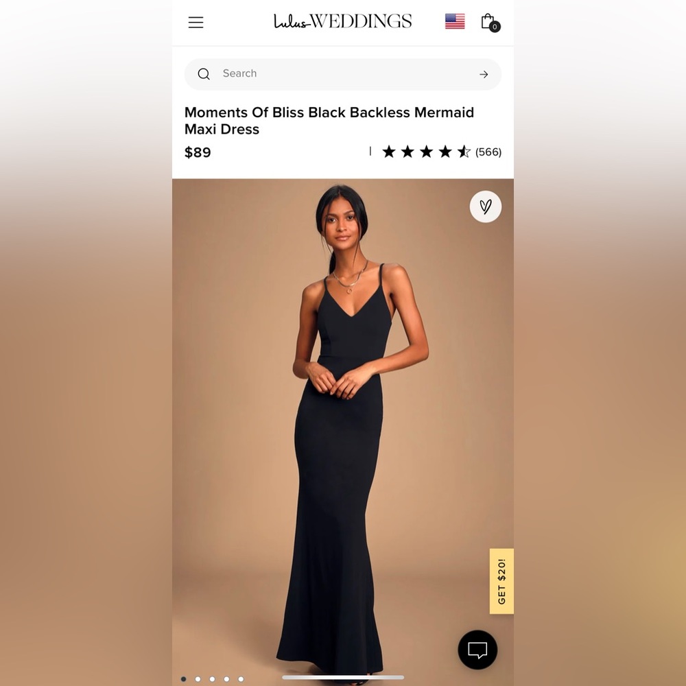 Lulus Moments of Bliss Black Backless Mermaid Maxi Dress - Size Medium